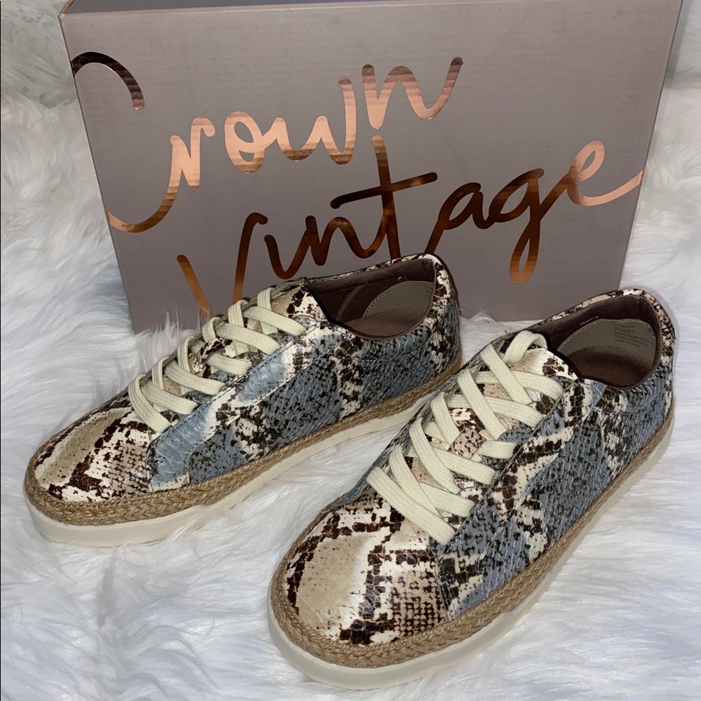 CROWN VITAGE WOMEN’S SNAKESKIN TENNIS SHOE👟 - Picture 3 of 6